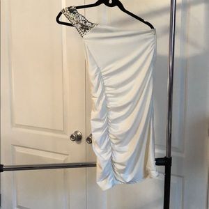 Cream one shoulder dress